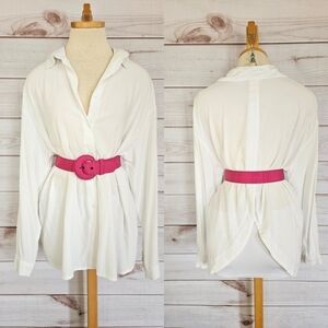 Yves Saint Laurent Rive Gauche Woven Cinch Waist Belt in Pink Size 28